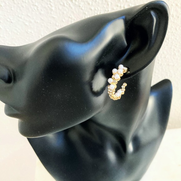 NEW! As Above So Below Pearl/Rhinestone Hoops ✨ - Picture 2 of 6